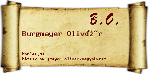 Burgmayer Olivér névjegykártya